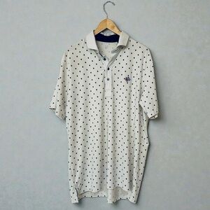 Greyson Golf Shirt - Voodoo Polo Skull Print - Arctic White size Large